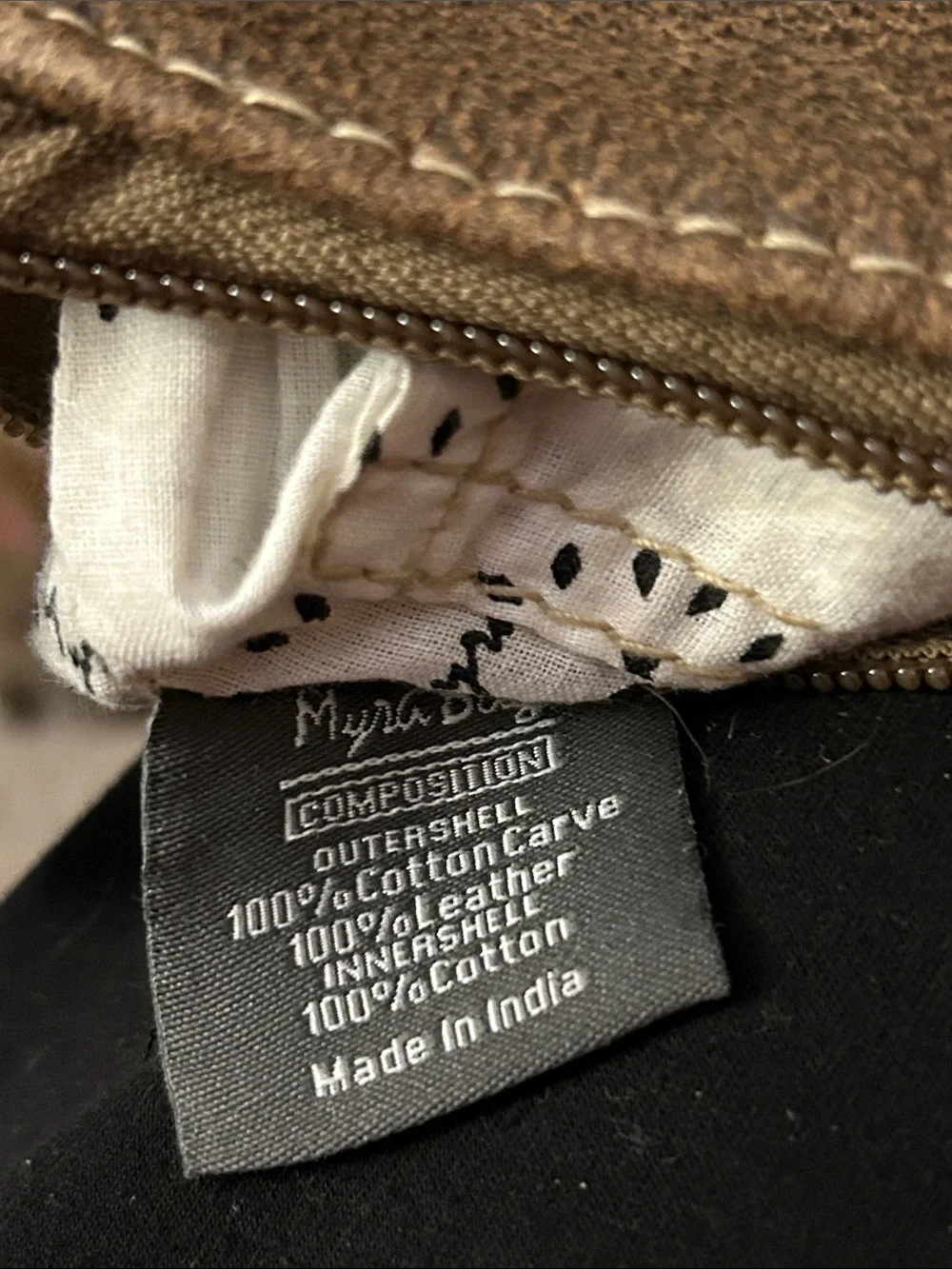 Myra Bag Coffee Canvas Small Crossbody Aztec Woven Geometric Leather